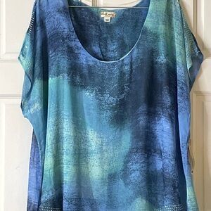 Women's Blue‎ and Green Blouse
